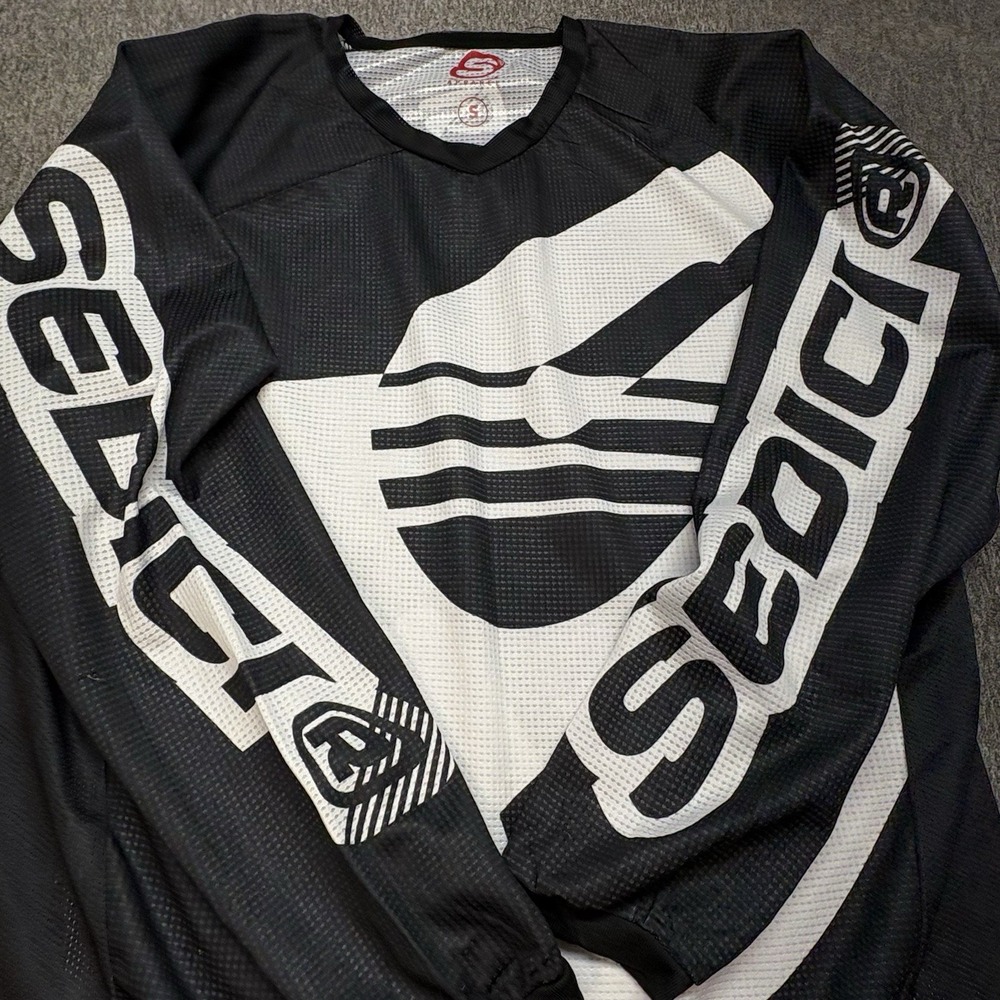Sedici Apparel Long Sleeve Motocross Jersey‎ T-Shirt Mens S - Black and White